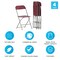 Emma and Oliver Plastic Folding Chair - 4 Pack 650LB Weight Capacity